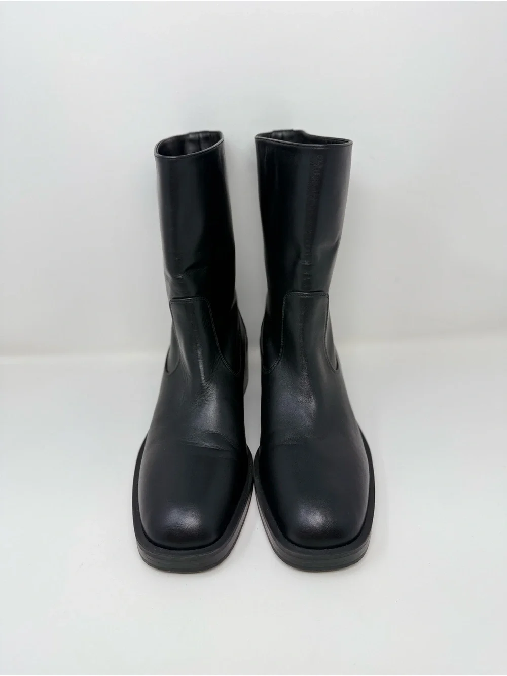 New Stuart Weitzman Kaia Leather Ankle Boot Black Sz 9.5